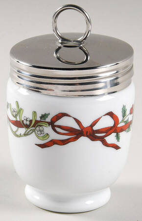 Holly Ribbons Egg Coddler & Lid
