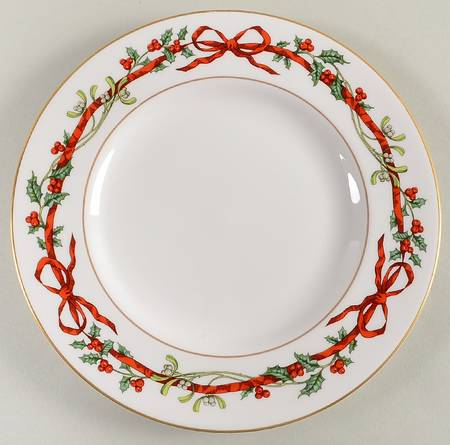 Holly Ribbons Luncheon Plate