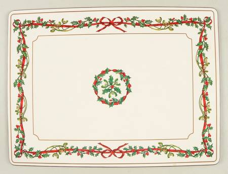 Holly Ribbons Corkboard Placemat