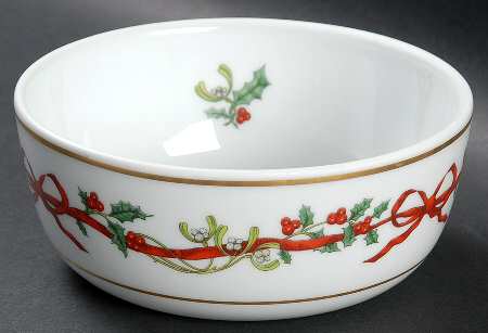 Holly Ribbons Individual Salad Bowl