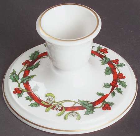 Holly Ribbons 2" Candlestick
