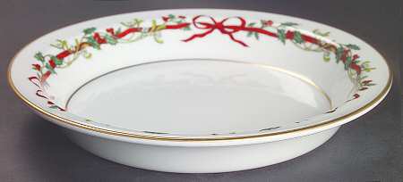 Holly Ribbons 10" Pie Baking Plate