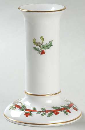 Holly Ribbons 5" Candlestick