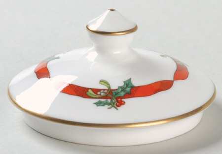 Holly Ribbons Lid for Sugar Bowl