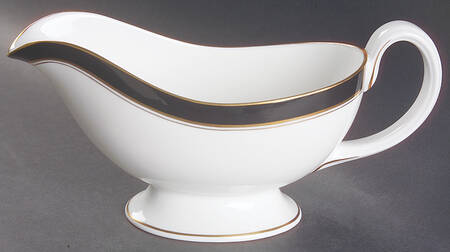 Howard Black (Gold Trim) Gravy Boat