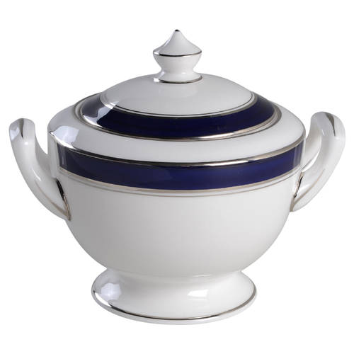 Howard Cobalt Blue (Platinum Trim) Sugar Bowl & Lid