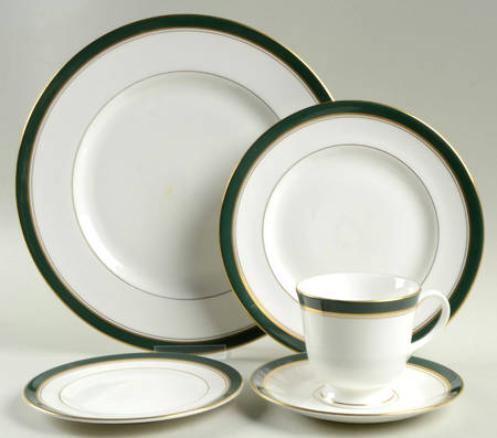 Howard Leather Green 5 Piece Place Setting