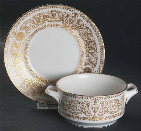 Hyde Park Flat Cream Soup Bowl & Saucer Set