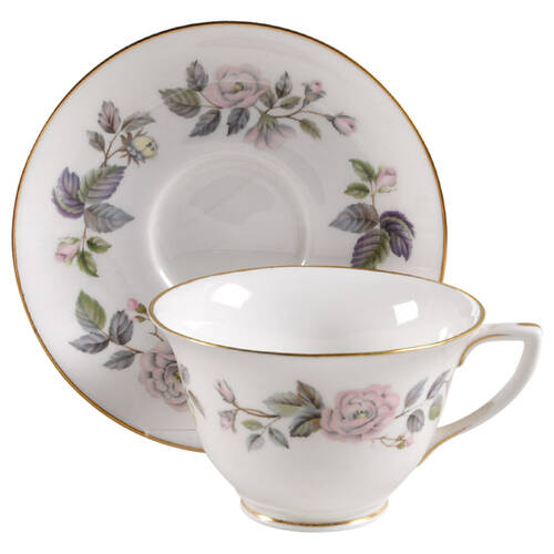 June Garland Footed Cup & Saucer Set
