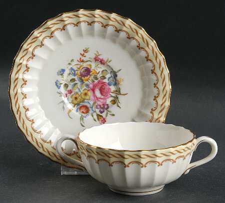 Kempsey Footed Cream Soup Bowl & Saucer Set