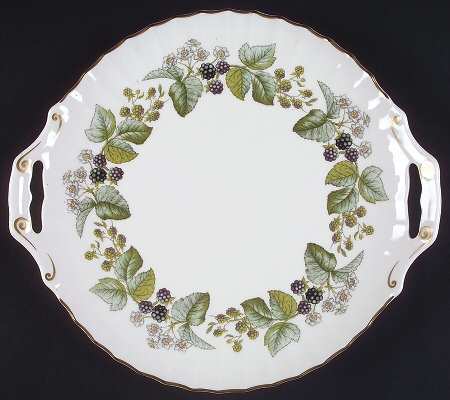Lavinia (White Body, Bone) Handled Cake Plate
