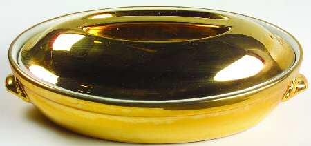 Lustre Gold Small Oval Entree Dish & Lid