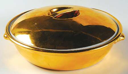 Lustre Gold 8" Round Entree Dish & Lid
