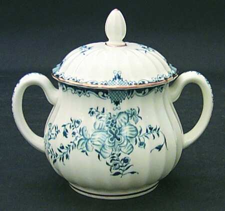 Mansfield Blue Sugar Bowl & Lid