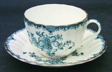 Mansfield Blue Flat Cup & Saucer Set