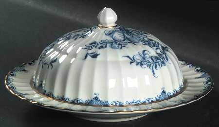 Mansfield Blue Round Covered Butter