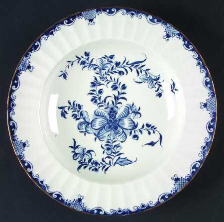 Mansfield Blue Large Rim Soup Bowl