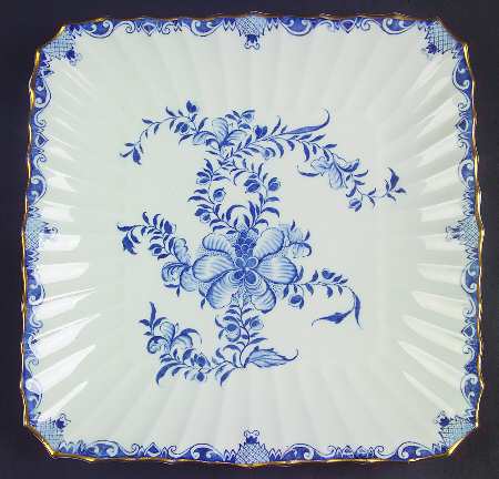 Mansfield Blue Square Cake Plate