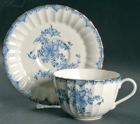 Mansfield Blue Oversized Cup & Saucer Set