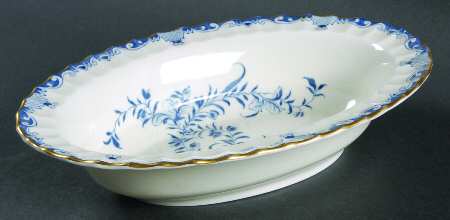 Mansfield Blue 9" Oval Vegetable Bowl
