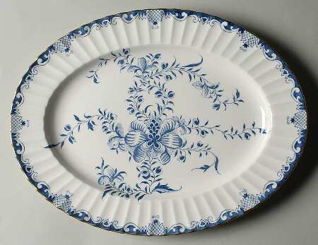 Mansfield Blue 15" Oval Serving Platter