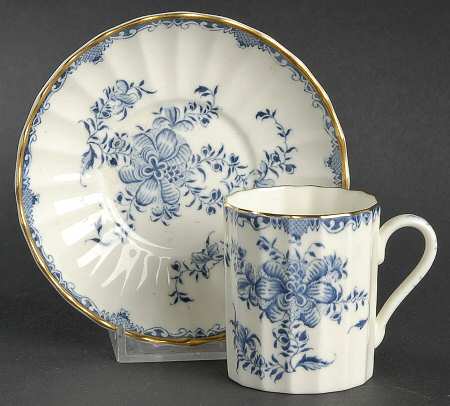 Mansfield Blue Flat Demitasse Cup & Saucer Set
