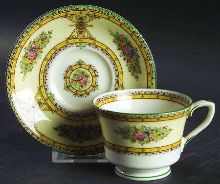 Marjorie Yellow Footed Demitasse Cup & Saucer Set