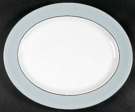 Orleans (Platinum Trim) 15" Oval Serving Platter