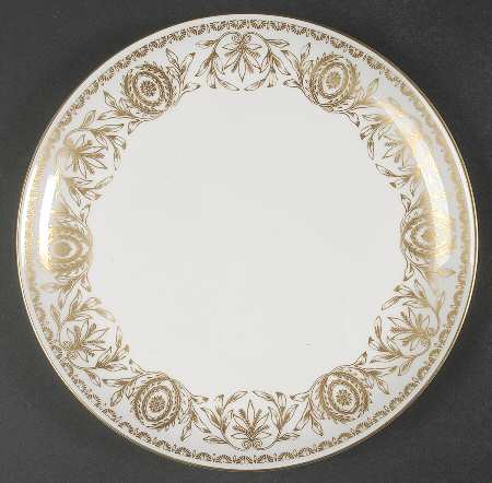 Pompadour Gold and White Cake Plate