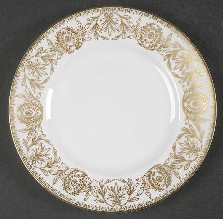 Pompadour Gold and White Bread & Butter Plate