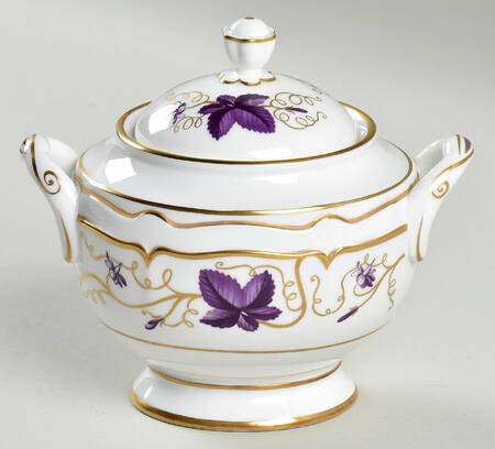 Purple Vine Sugar Bowl & Lid