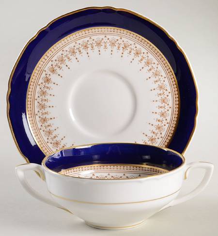 Regency Blue Flat Cream Soup & Saucer Set
