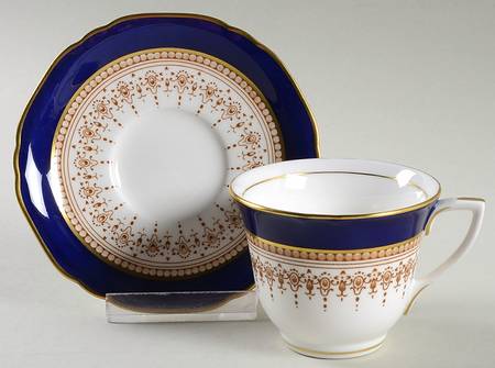 Regency Blue Flat Demitasse Cup & Saucer Set