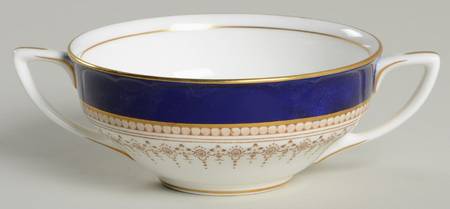 Regency Blue Flat Cream Soup Bowl