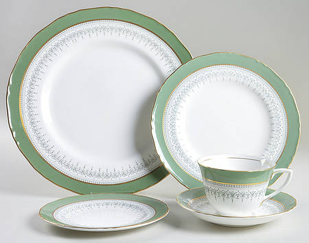 Regency Green and Gray (Newer) 5 Piece Place Setting