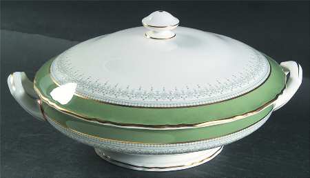 Regency Green and Gray (Newer) Round Covered Vegetable