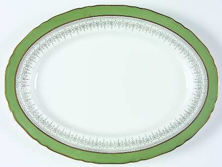 Regency Green and Gray (Newer) 13" Oval Serving Platter