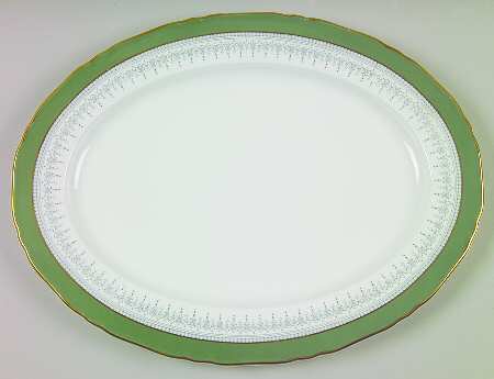 Regency Green and Gray (Newer) 15" Oval Serving Platter