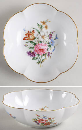 Roanoke White 8" Round Scalloped Dish