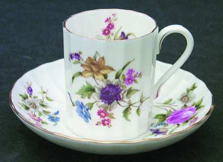 Roanoke White Flat Demitasse Cup & Saucer Set