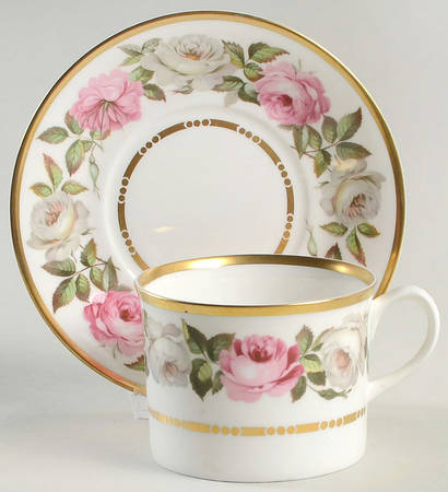 Royal Garden (Dotted Inner Ring) Flat Cup & Saucer Set