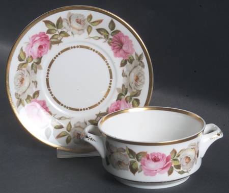 Royal Garden (Dotted Inner Ring) Flat Cream Soup Bowl & Saucer Set