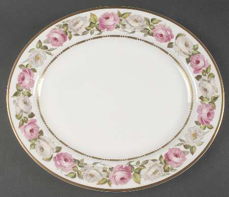 Royal Garden (Dotted Inner Ring) 13" Oval Serving Platter