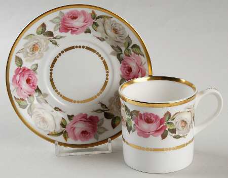 Royal Garden (Dotted Inner Ring) Flat Demitasse Cup & Saucer Set