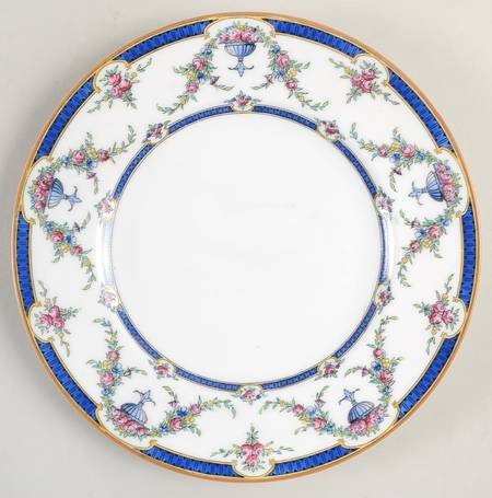 Rosemary Dark Blue White Salad Plate