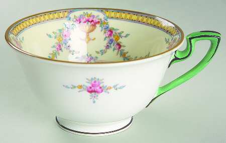 Rosemary Yellow Green Band Footed Cup