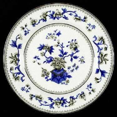 W8464-Green & Blue Luncheon Plate