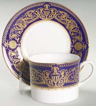 Sandringham Cobalt Blue Flat Cup & Saucer Set