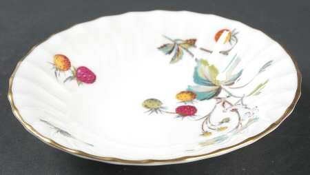 Strawberry Fair (Bone, Rim, Fluted, Gold) Fruit/Dessert (Sauce) Bowl