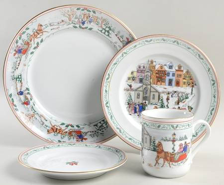 Village Christmas 4 Piece Place Setting